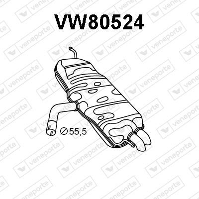 Veneporte VW80524 Глушитель, задняя часть VW80524: Отличная цена - Купить в Польше на 2407.PL!