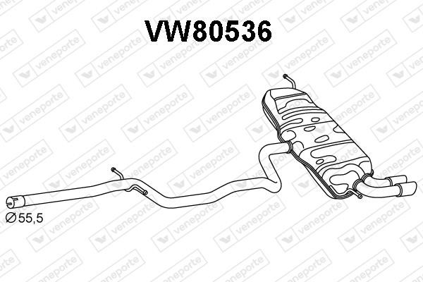 Veneporte VW80536 End Silencer VW80536: Buy near me in Poland at 2407.PL - Good price!