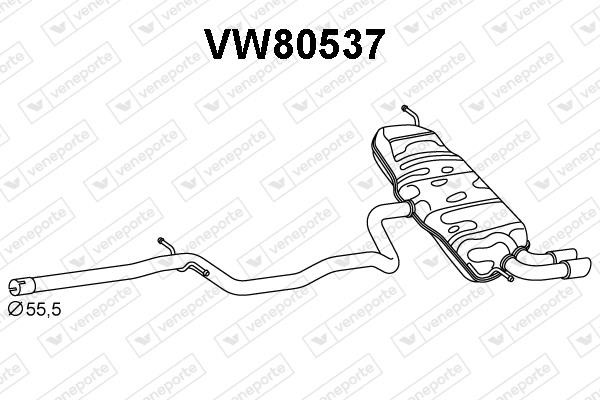 Veneporte VW80537 End Silencer VW80537: Buy near me in Poland at 2407.PL - Good price!