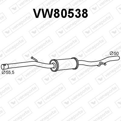 Veneporte VW80538 Глушник, середня частина VW80538: Приваблива ціна - Купити у Польщі на 2407.PL!