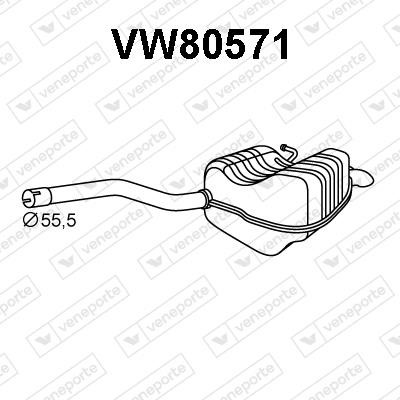 Veneporte VW80571 Tłumik, część tylna VW80571: Dobra cena w Polsce na 2407.PL - Kup Teraz!