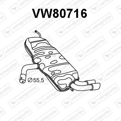 Veneporte VW80716 Глушник, задня частина VW80716: Приваблива ціна - Купити у Польщі на 2407.PL!