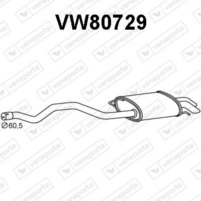 Veneporte VW80729 Глушитель, задняя часть VW80729: Отличная цена - Купить в Польше на 2407.PL!