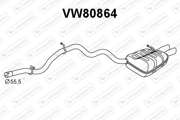 Veneporte VW80864 Tłumik, część tylna VW80864: Atrakcyjna cena w Polsce na 2407.PL - Zamów teraz!