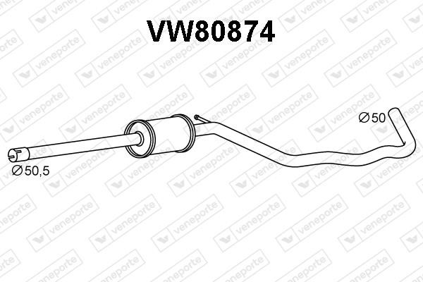 Veneporte VW80874 Front Silencer VW80874: Buy near me in Poland at 2407.PL - Good price!