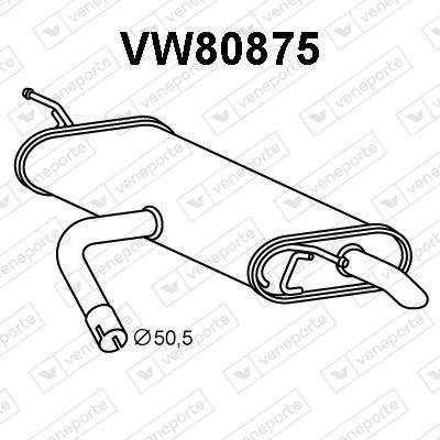 Veneporte VW80875 End Silencer VW80875: Buy near me in Poland at 2407.PL - Good price!