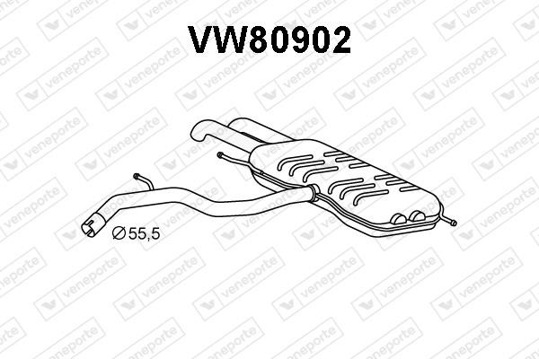 Veneporte VW80902 Глушитель, задняя часть VW80902: Отличная цена - Купить в Польше на 2407.PL!