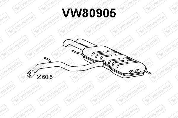 Veneporte VW80905 End Silencer VW80905: Buy near me in Poland at 2407.PL - Good price!