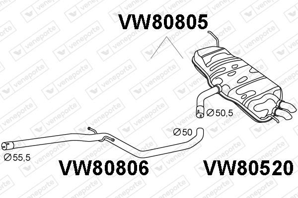 Veneporte VW80805 Shock absorber VW80805: Buy near me at 2407.PL in Poland at an Affordable price!