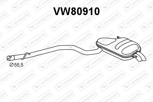Veneporte VW80910 End Silencer VW80910: Buy near me in Poland at 2407.PL - Good price!