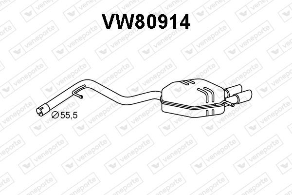 Veneporte VW80914 Глушитель, задняя часть VW80914: Отличная цена - Купить в Польше на 2407.PL!