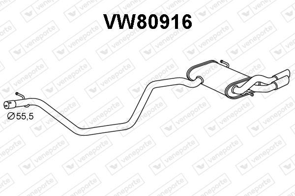 Veneporte VW80916 End Silencer VW80916: Buy near me in Poland at 2407.PL - Good price!