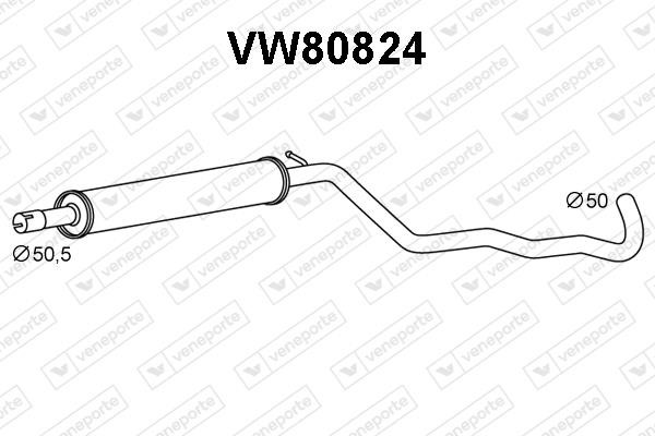 Veneporte VW80824 Front Silencer VW80824: Buy near me in Poland at 2407.PL - Good price!