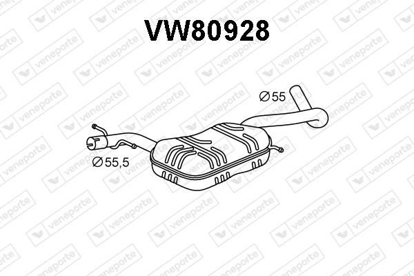 Veneporte VW80928 Front Silencer VW80928: Buy near me in Poland at 2407.PL - Good price!