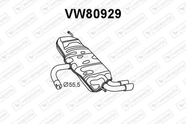 Veneporte VW80929 Глушитель, задняя часть VW80929: Отличная цена - Купить в Польше на 2407.PL!