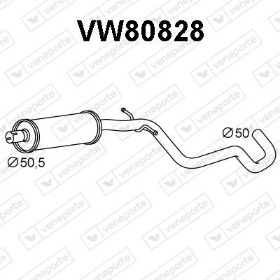 Veneporte VW80828 Front Silencer VW80828: Buy near me in Poland at 2407.PL - Good price!