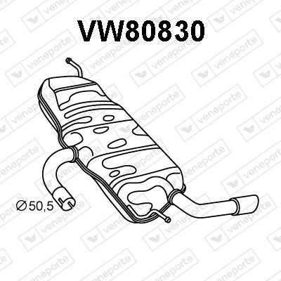 Veneporte VW80830 Глушитель, задняя часть VW80830: Купить в Польше - Отличная цена на 2407.PL!