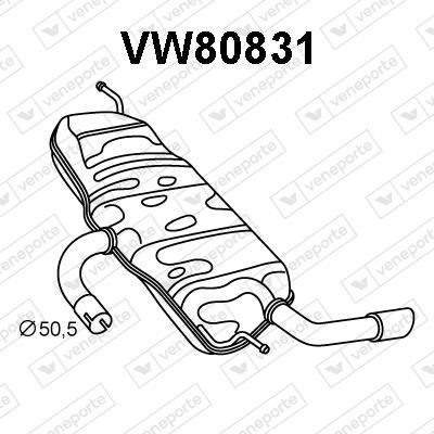 Veneporte VW80831 Глушитель, задняя часть VW80831: Отличная цена - Купить в Польше на 2407.PL!