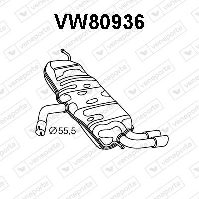 Veneporte VW80936 End Silencer VW80936: Buy near me in Poland at 2407.PL - Good price!