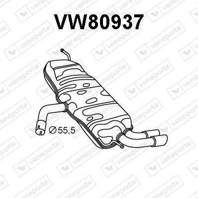 Veneporte VW80937 End Silencer VW80937: Buy near me in Poland at 2407.PL - Good price!