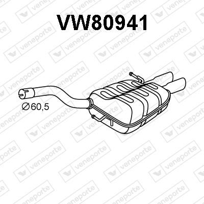 Veneporte VW80941 Глушник, задня частина VW80941: Приваблива ціна - Купити у Польщі на 2407.PL!