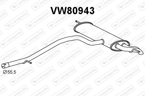 Veneporte VW80943 Глушник, задня частина VW80943: Купити у Польщі - Добра ціна на 2407.PL!