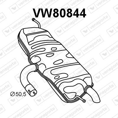 Veneporte VW80844 Глушник, задня частина VW80844: Приваблива ціна - Купити у Польщі на 2407.PL!