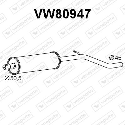 Veneporte VW80947 Front Silencer VW80947: Buy near me in Poland at 2407.PL - Good price!
