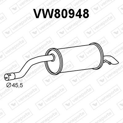 Veneporte VW80948 Глушитель, задняя часть VW80948: Купить в Польше - Отличная цена на 2407.PL!