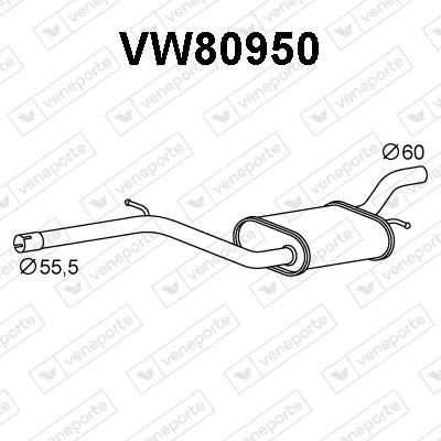 Veneporte VW80950 Middle Silencer VW80950: Buy near me in Poland at 2407.PL - Good price!