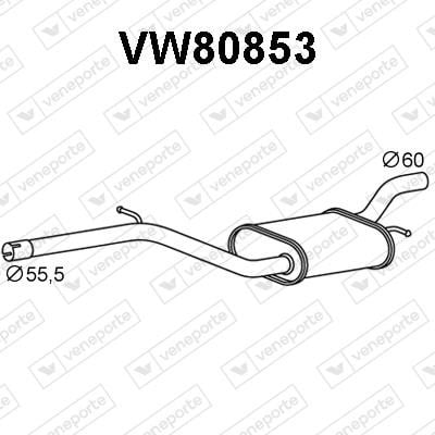 Veneporte VW80853 End Silencer VW80853: Buy near me in Poland at 2407.PL - Good price!