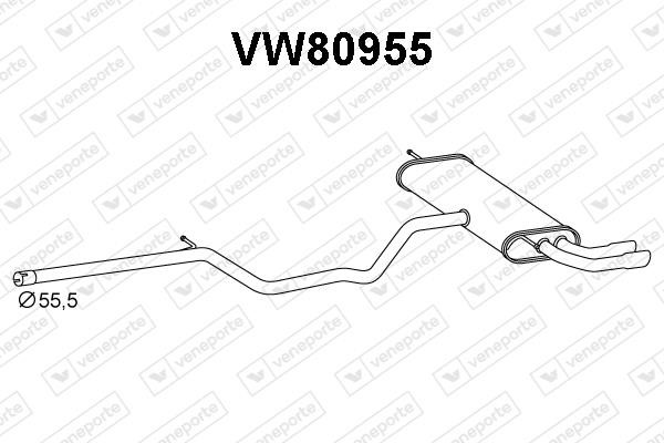 Veneporte VW80955 End Silencer VW80955: Buy near me in Poland at 2407.PL - Good price!