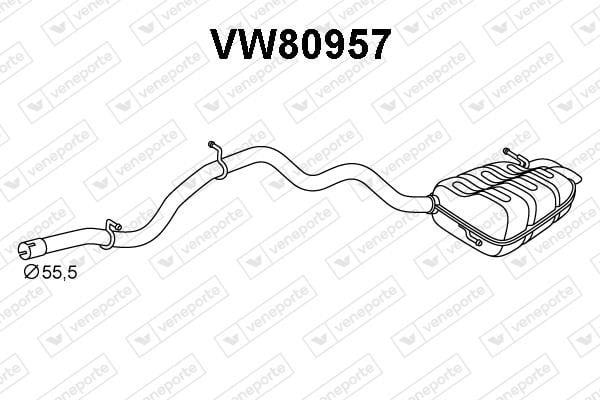 Veneporte VW80957 Глушник, задня частина VW80957: Приваблива ціна - Купити у Польщі на 2407.PL!