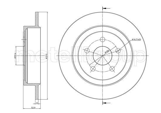 Cifam 800-1107C Rear brake disc, non-ventilated 8001107C: Buy near me in Poland at 2407.PL - Good price!