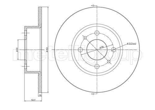 Cifam 800-193C Тормозной диск задний невентилируемый 800193C: Отличная цена - Купить в Польше на 2407.PL!