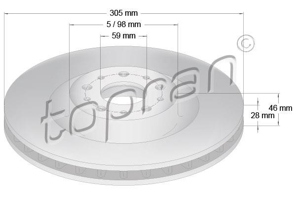 Topran 208 282 Тормозной диск передний вентилируемый 208282: Отличная цена - Купить в Польше на 2407.PL!