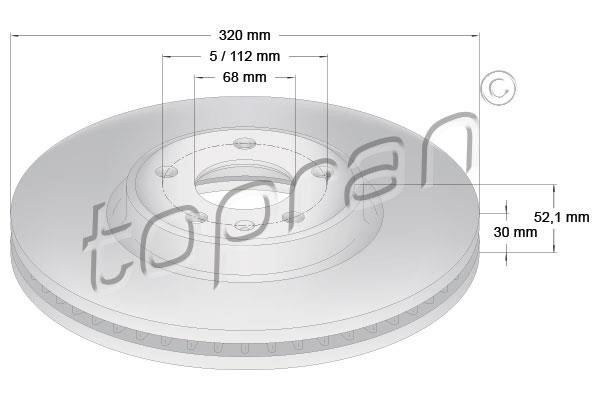 Topran 115 520 Front brake disc ventilated 115520: Buy near me in Poland at 2407.PL - Good price!