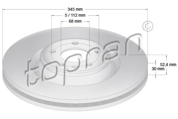 Topran 116 389 Front brake disc ventilated 116389: Buy near me in Poland at 2407.PL - Good price!