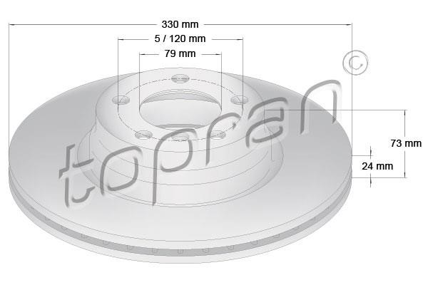 Topran 503 015 Front brake disc ventilated 503015: Buy near me in Poland at 2407.PL - Good price!