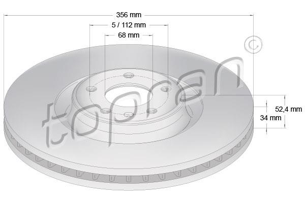 Topran 116 385 Тормозной диск передний вентилируемый 116385: Отличная цена - Купить в Польше на 2407.PL!