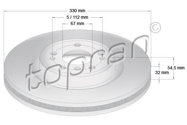 Topran 409 480 Тормозной диск передний вентилируемый 409480: Отличная цена - Купить в Польше на 2407.PL!
