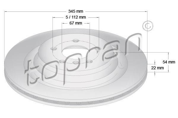 Topran 409 488 Rear ventilated brake disc 409488: Buy near me at 2407.PL in Poland at an Affordable price!