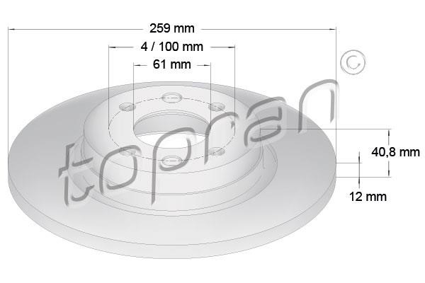 Topran 701 771 Unventilated front brake disc 701771: Buy near me in Poland at 2407.PL - Good price!