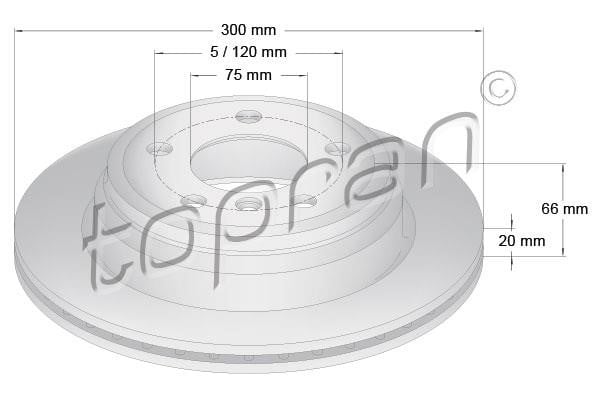 Topran 503 014 Rear ventilated brake disc 503014: Buy near me in Poland at 2407.PL - Good price!