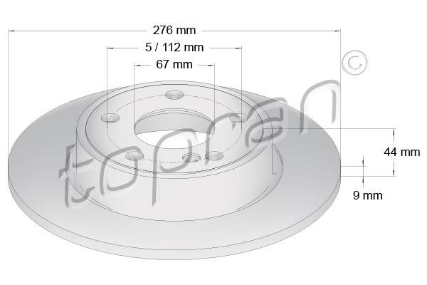 Topran 408 556 Rear brake disc, non-ventilated 408556: Buy near me in Poland at 2407.PL - Good price!