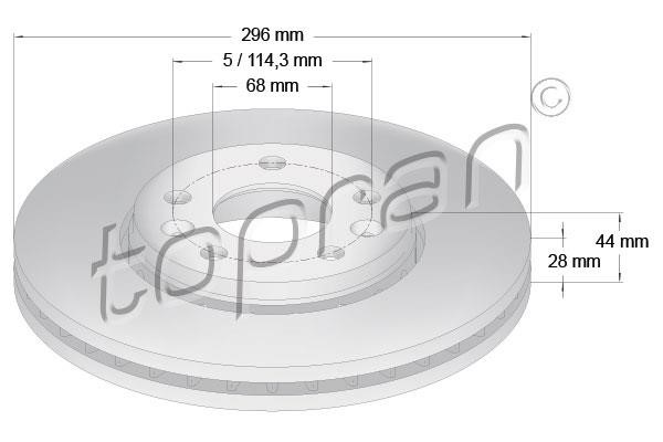 Topran 208 752 Front brake disc ventilated 208752: Buy near me in Poland at 2407.PL - Good price!