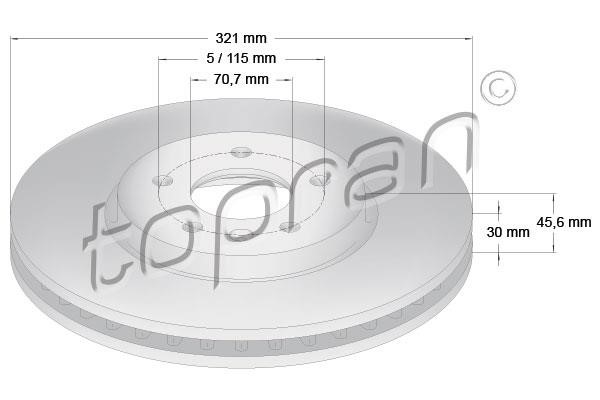 Topran 208 688 Front brake disc ventilated 208688: Buy near me in Poland at 2407.PL - Good price!
