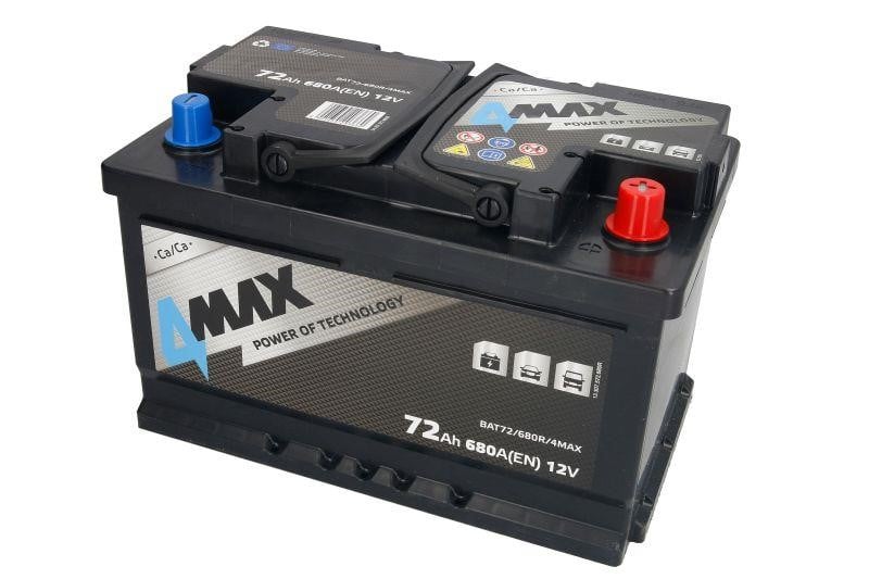4max BAT72/680R/4MAX Battery 4max 12V 72Ah 680A(EN) R+ BAT72680R4MAX: Buy near me in Poland at 2407.PL - Good price!