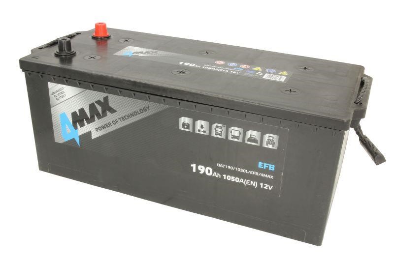 4max BAT190/1050L/EFB/4MAX Аккумулятор 4max EFB 12В 190Ач 1050А(EN) L+ BAT1901050LEFB4MAX: Отличная цена - Купить в Польше на 2407.PL!