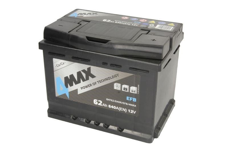 4max BAT62/640R/EFB/4MAX Starterbatterie 4max EFB 12V 62Ah 640A(EN) R+ BAT62640REFB4MAX: Kaufen Sie zu einem guten Preis in Polen bei 2407.PL!